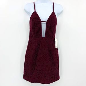 TOBI Lace Overlay Bodycon Mini Dress